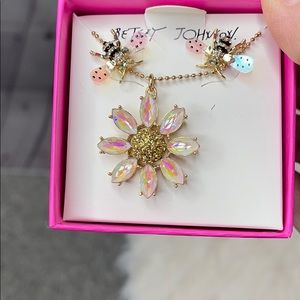 Betsey Johnson Bee earrings and Flower Necklace